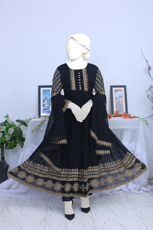 Chiffon fabric Stitched 3-Piece