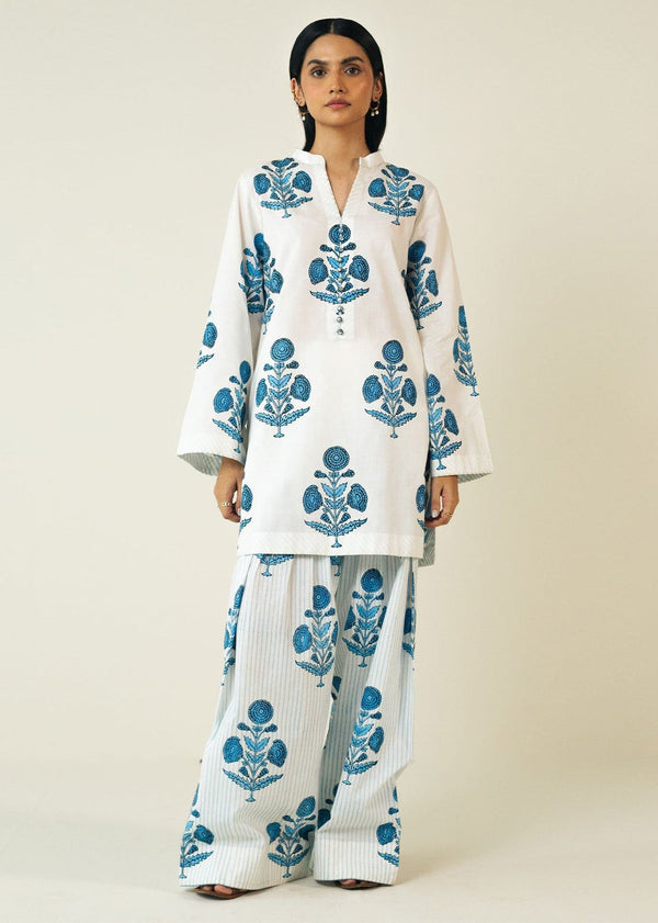 Minsa 2 pc - Printed Lawn Farshi Shalwar