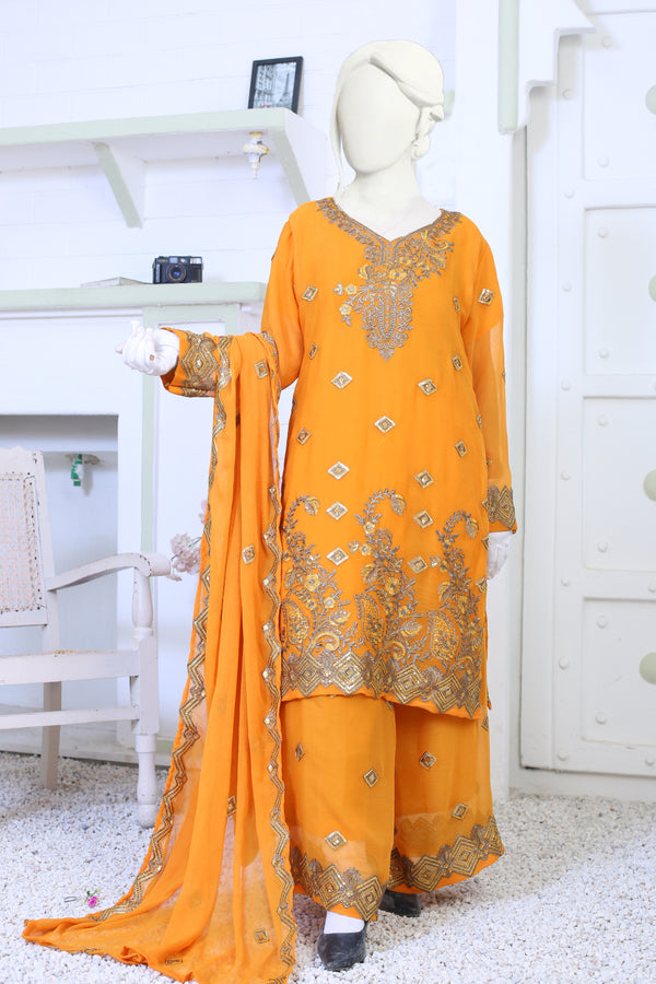 Gold Chiffon 3-PC